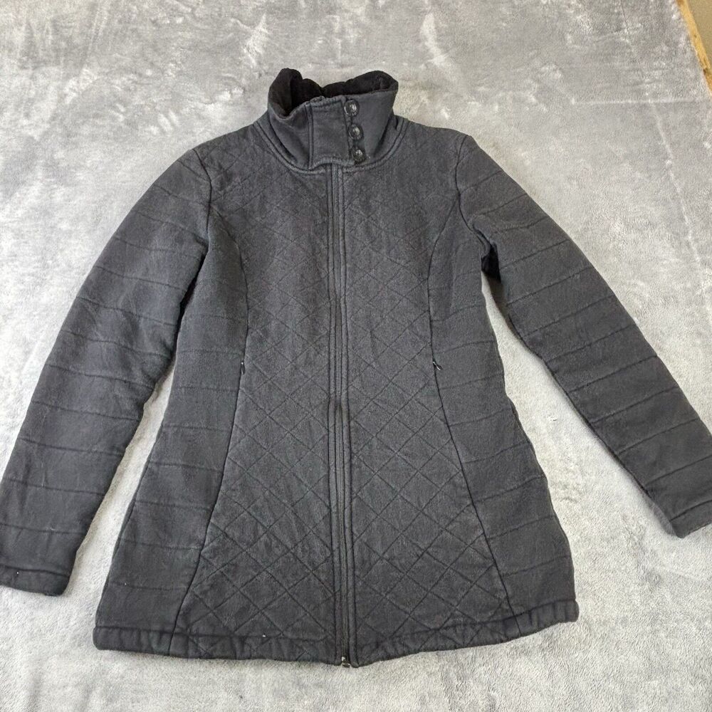 The North Face Caroluna Jacket Womens M Diamond Quilted‎ Black Fleece Tunic